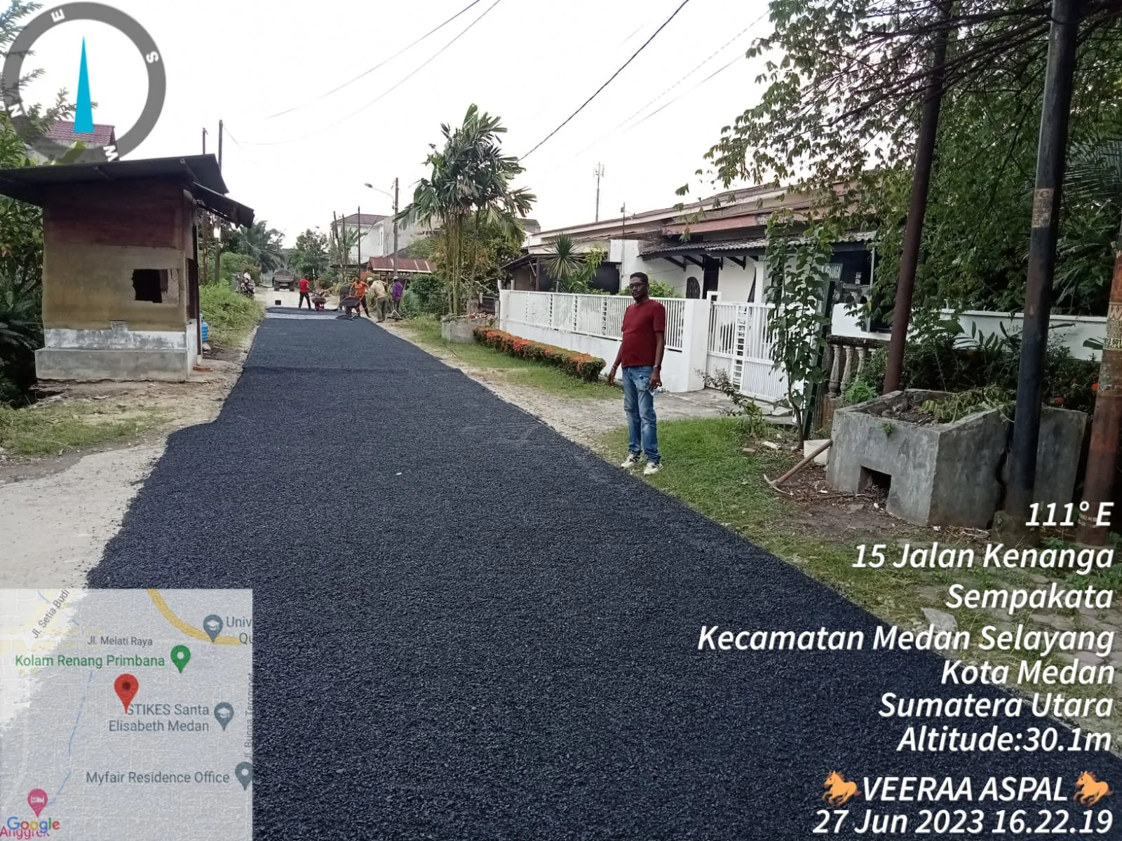 Hasil pengaspalan jalan Medan